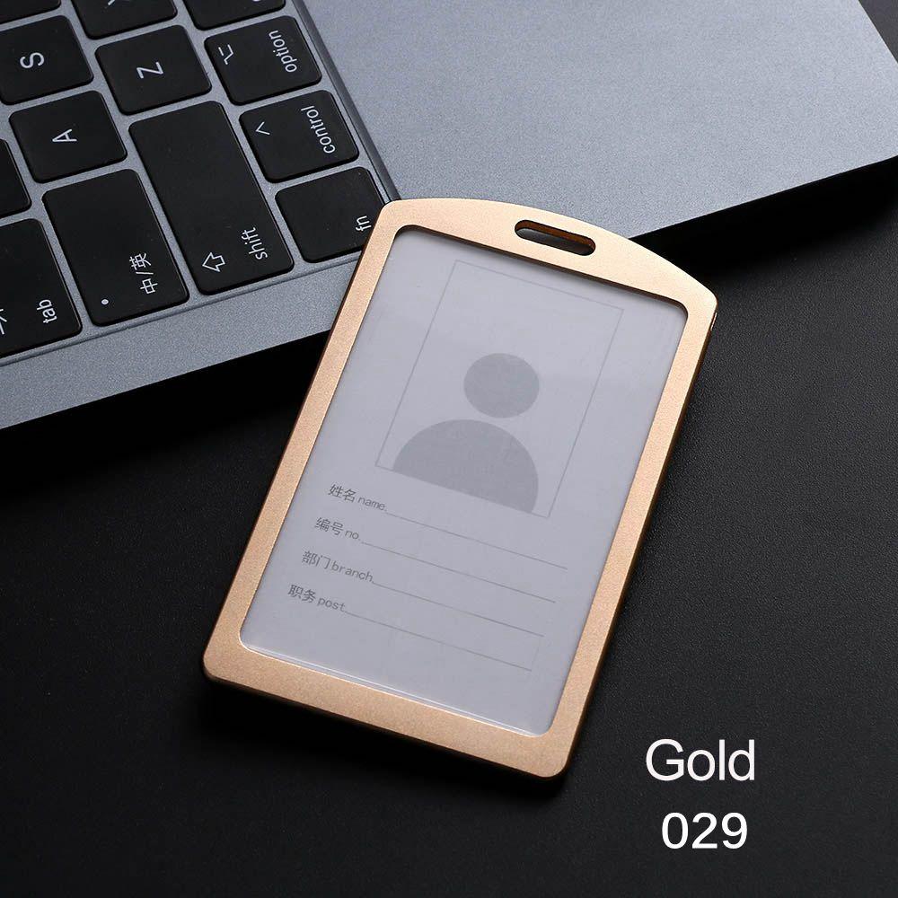 Exhibition Office School Vertical ID Business Case Aluminum Alloy Name Card Work Card Holders
