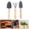 Horticultural Gardening Hand Tool Set of 3 with Metal Shovel Trowel and Rakes Suitable for Home Garden and Balcony Plant