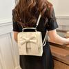 Женский модный однотонный маленький рюкзак элегантный декор в виде банта ПУ кожа ручная сумка-ведро на плечо для путешествий на открытом воздухе AVE