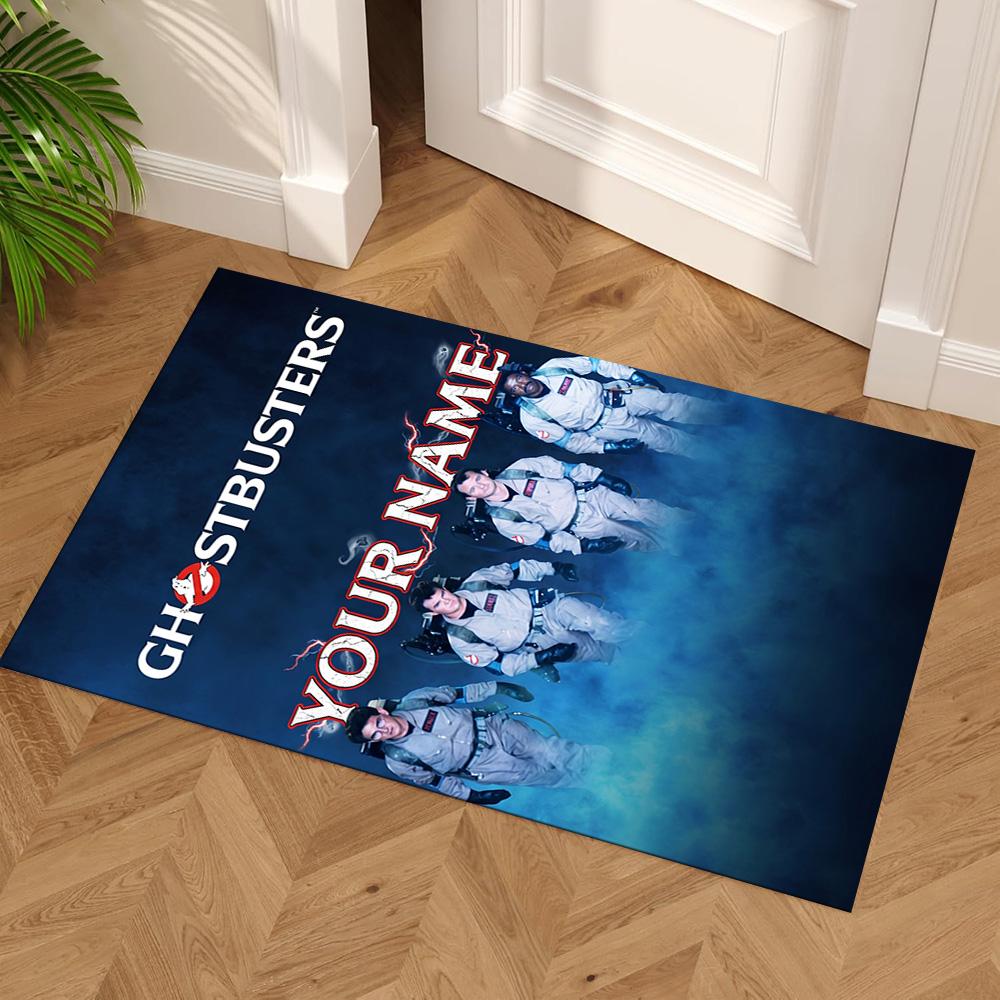 Ghostbusters Customize Your Name Floor Rug Office Rug Suitable for Outdoor Dining Room Playrooms Game Room Antislip Carpet Decorate Offices