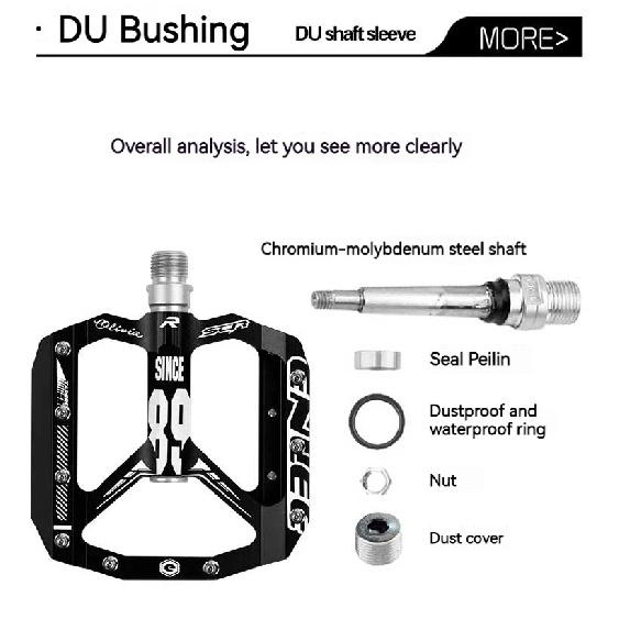 ENLEE Bike Pedals Aluminum Alloy Anti-slip Bicycle Pedals Ultralight Sealed Bearing One-piece MTB Road Mountain Cycling Pedal