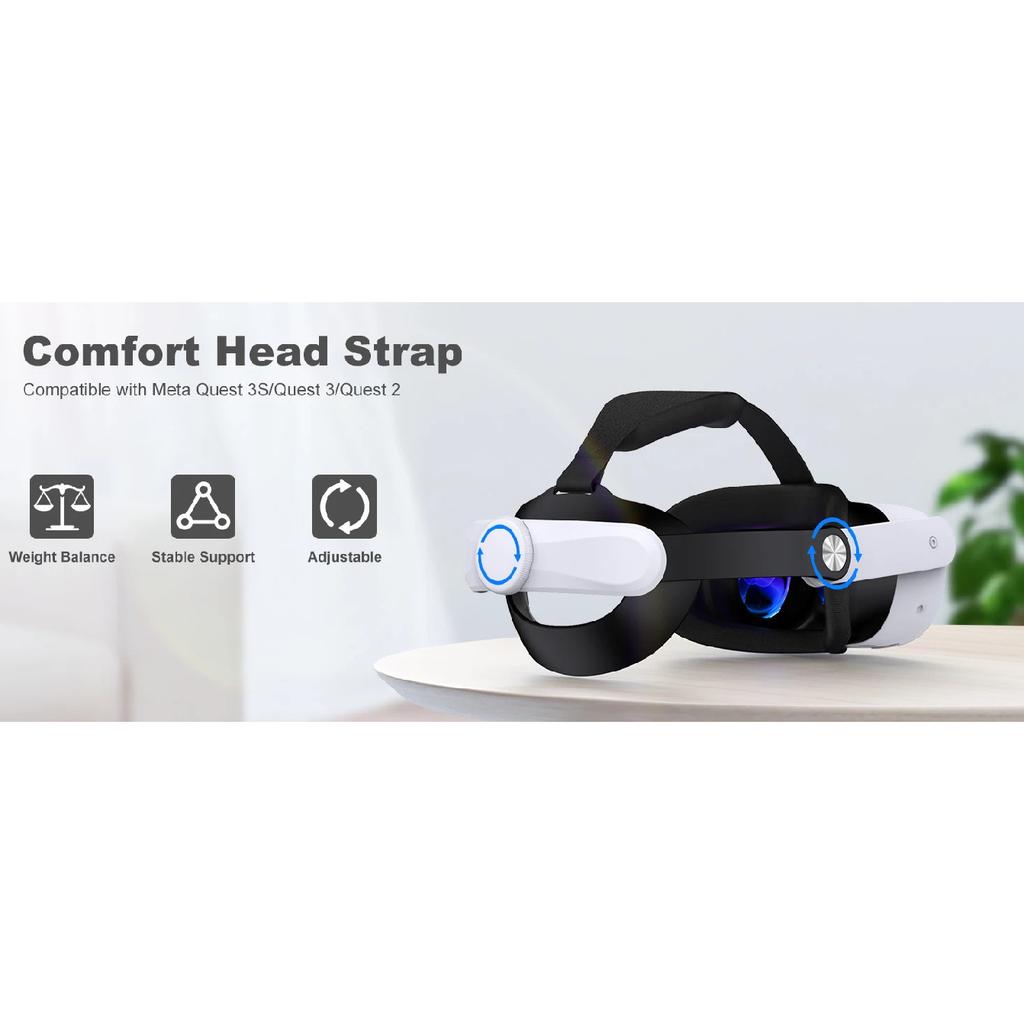 BEBONCOOL Adjustable Head Strap for Meta Quest 3S/Quest 3/Quest 2 Headstrap for VR Headset Accessories Enhanced Support