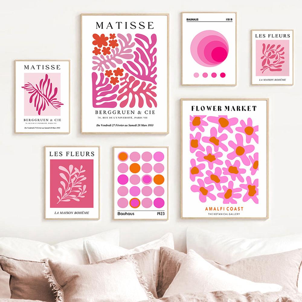 Розовый Матисс Баухаус Цветочный рынок картина маслом без рамки Галерея Пикассо настенное искусство холст печать плакатов картина Декор в гостиную