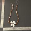 Beaded Shell Flower Necklace Boho Ocean Style Neck Chain Childishness Stone Pendant Necklace  Party