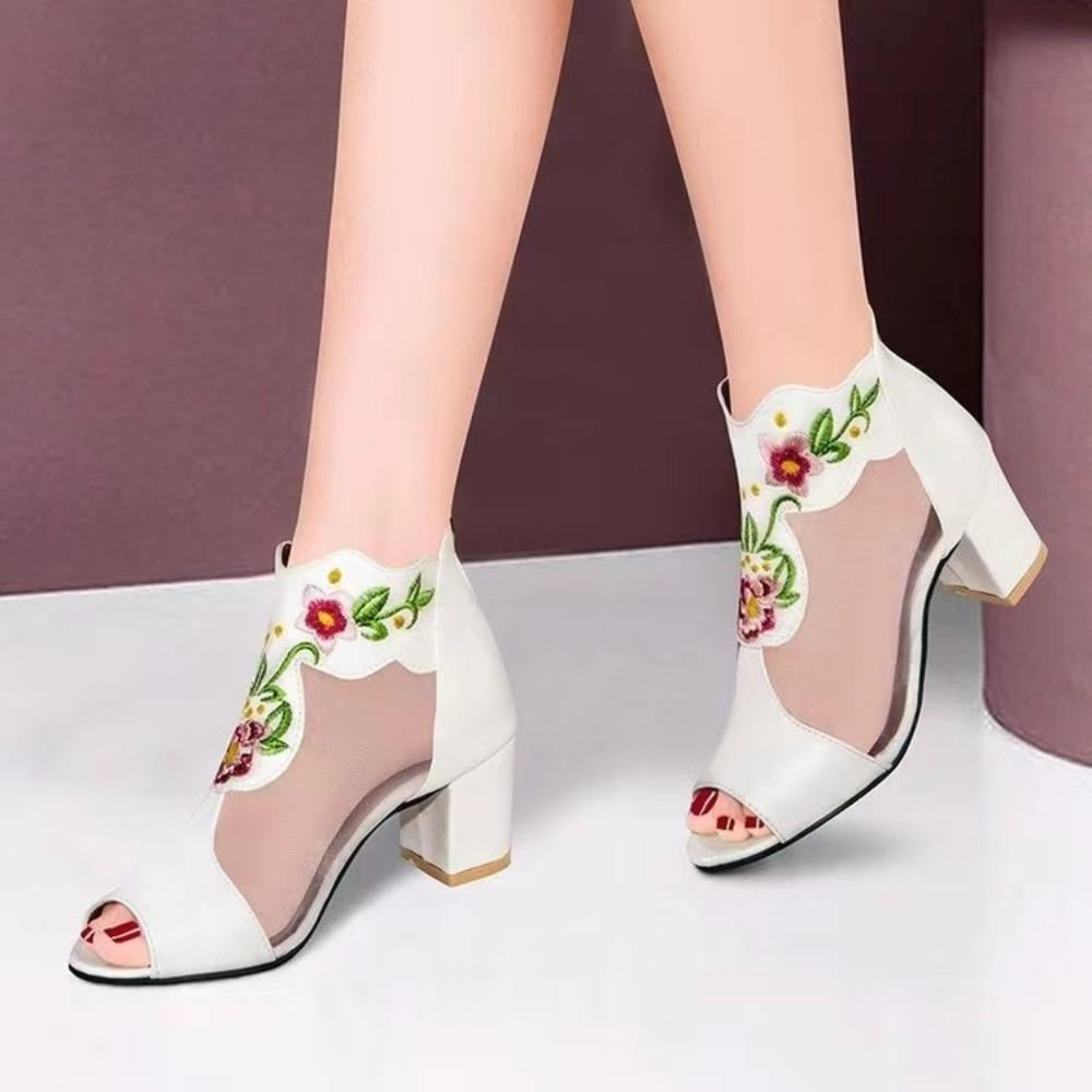 Женские босоножки Летняя женская обувь Дизайнерские полые сетчатые дышащие высокие каблуки Элегантные босоножки на платформе Сексуальные босоножки на каблуках для вечеринок