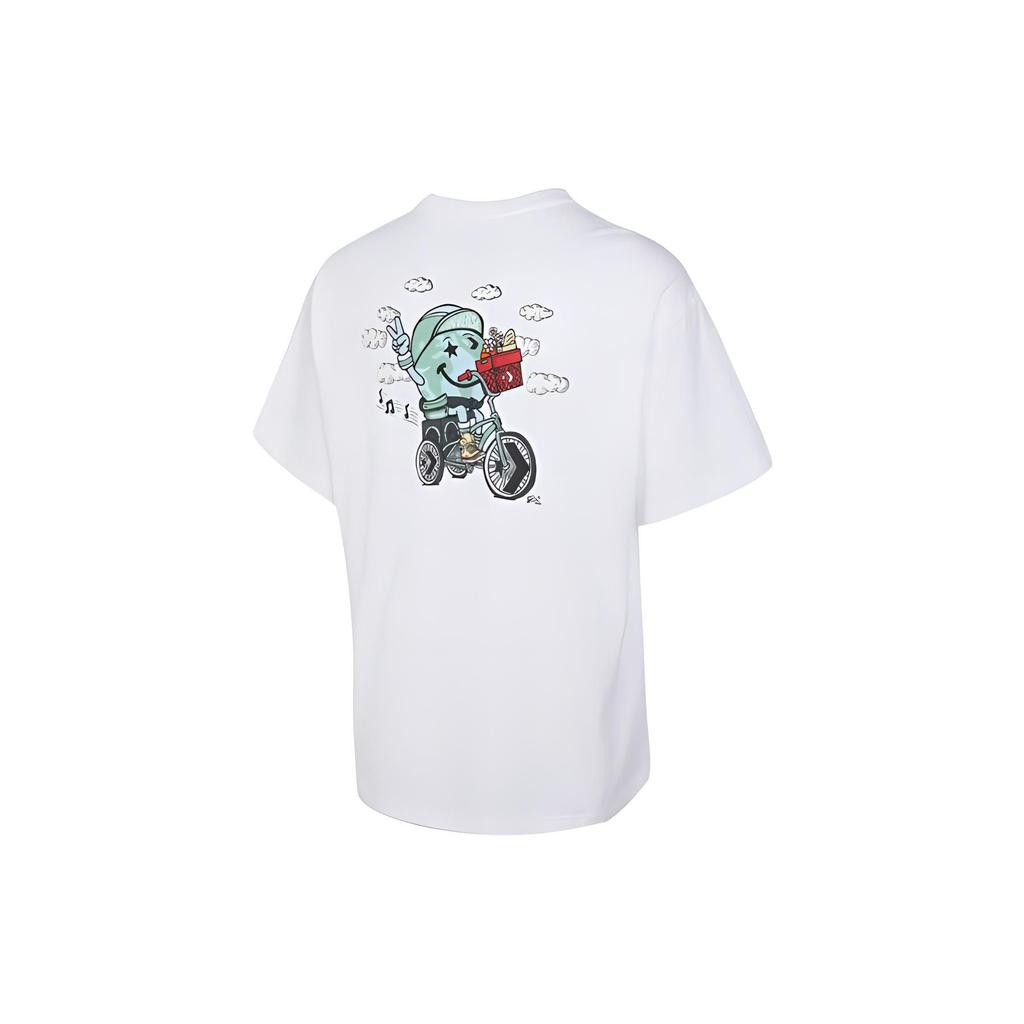 Converse T Shirts Men's White Crew Neck Moderate Straight Fit 10025241-A02