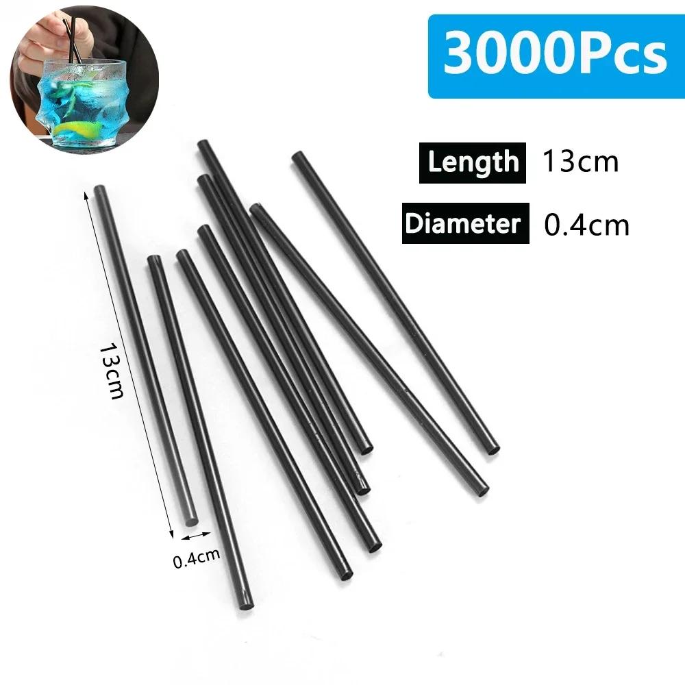 50-6000PC Black Straws Flexible Drinking Straws Cocktail Coffee Straw plastique Drink Tube Straw for Wedding Bar Party Wholesale