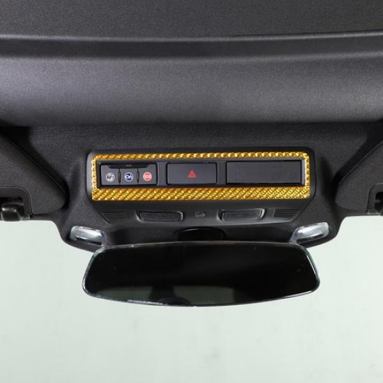 Yellow Carbon Fiber Warning Light Switch Frame Sticker For Corvette C8 -25