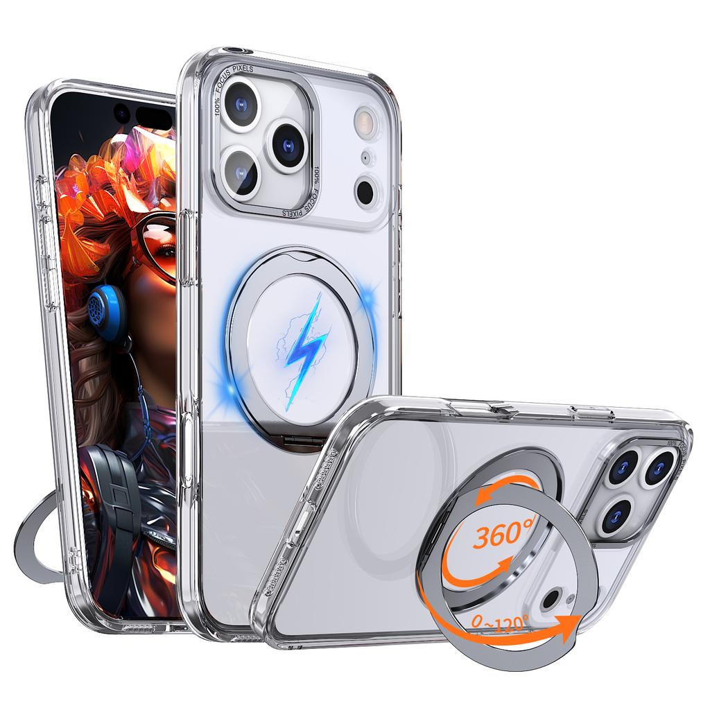 Чехол для iPhone 17 Pro Max, совместимый с MagSafe, из ТПУ + Акрила, с подставкой, Чехол для телефона