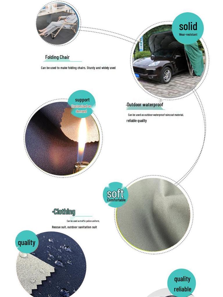 Ткань Оксфорд 600D с серебряным покрытием, огнеупорная, водонепроницаемая, для палаток, складных стульев и сумок для хранения