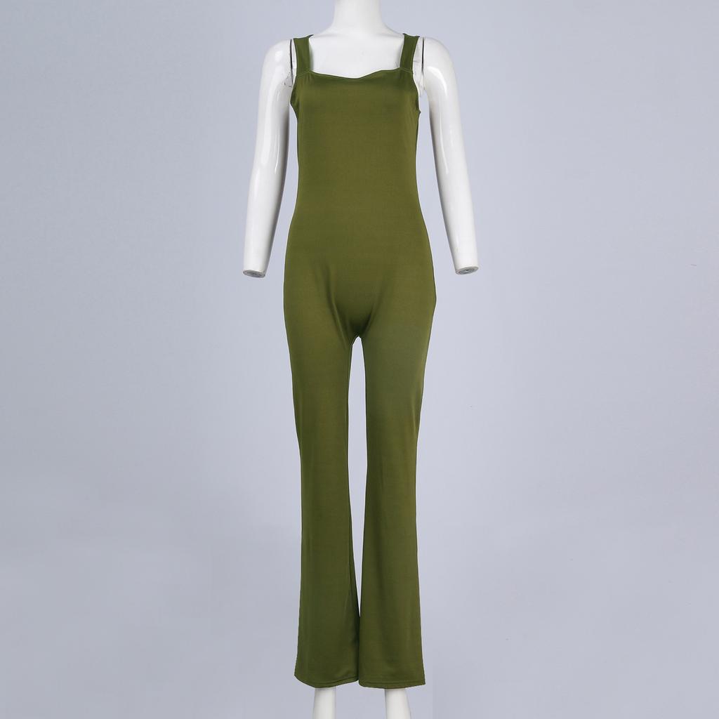 Women's Wide Leg Jumpsuit Women's Sleeveless Sexy Tight Casual Bodysuit Fitness Clothing