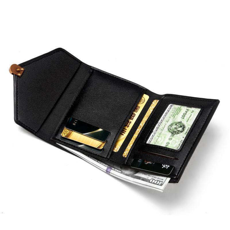 2024 Модный женский кошелек тройного сложения: Компактный дизайн с несколькими отделениями для карт и кошельком для монет