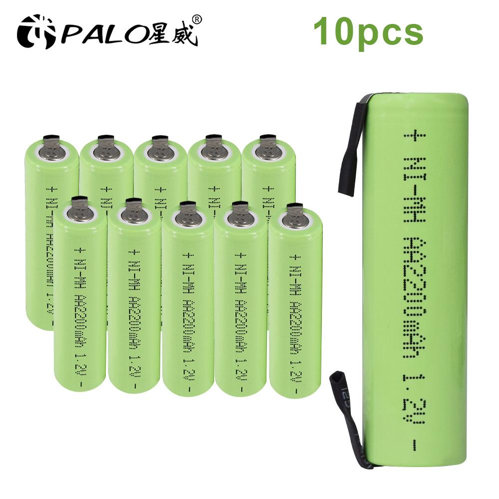 PALO 2/4 шт. батарея для электронных сигарет AA перезаряжаемая батарея AA NiMH 1,2 В 2200 мАч батарейки для беспроводного телефона бритва зубная щетка