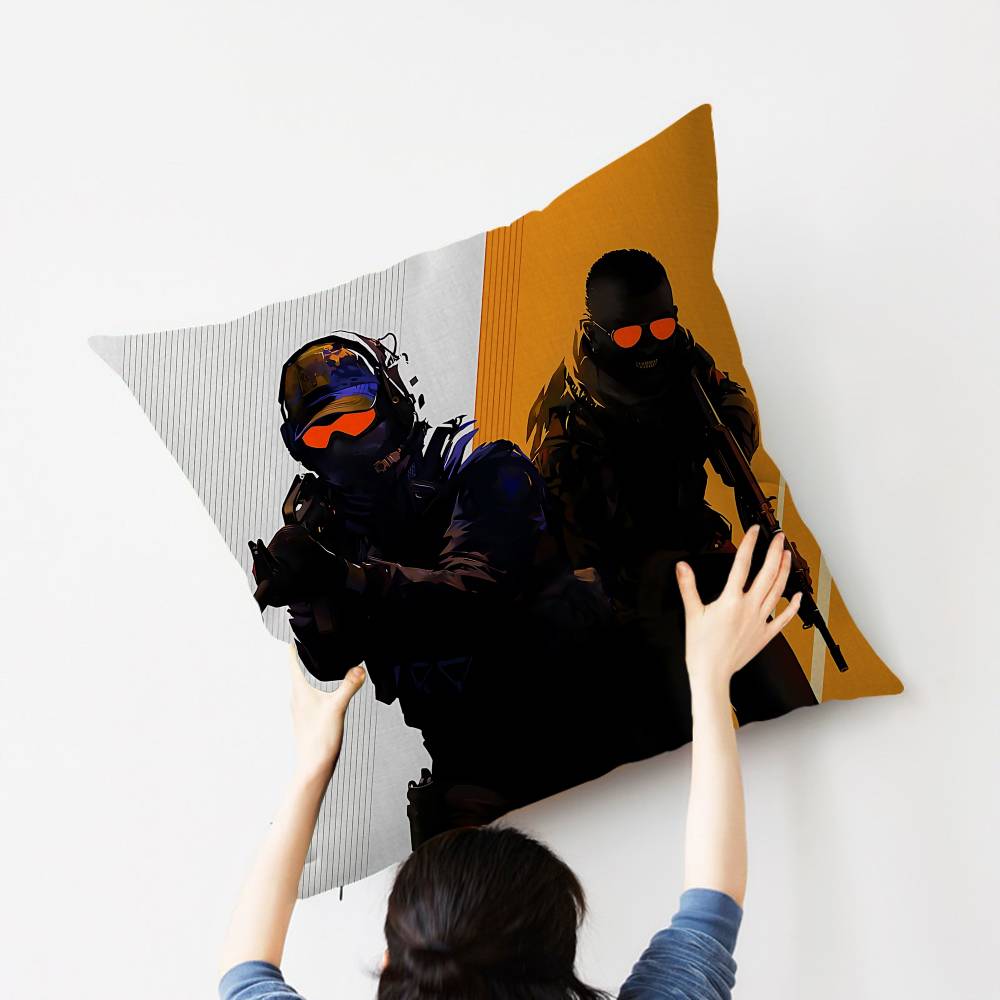 Counter S-Strike Cs 2 Decorative Room Aesthetics Pillow Case Home Decor Bedroom Sofa Bed Couch Pillow Cover 45X45