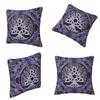 Tree Of Life With Triquetra Amethyst And Silver Square Pillowcase Cushion Cover Pillow Case Throw Pillow Cover for Home Sofa
