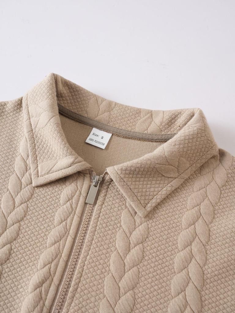 Мужская повседневная толстовка-пуловер с полумолнией и воротником - Стиль Весна/Осень 2025