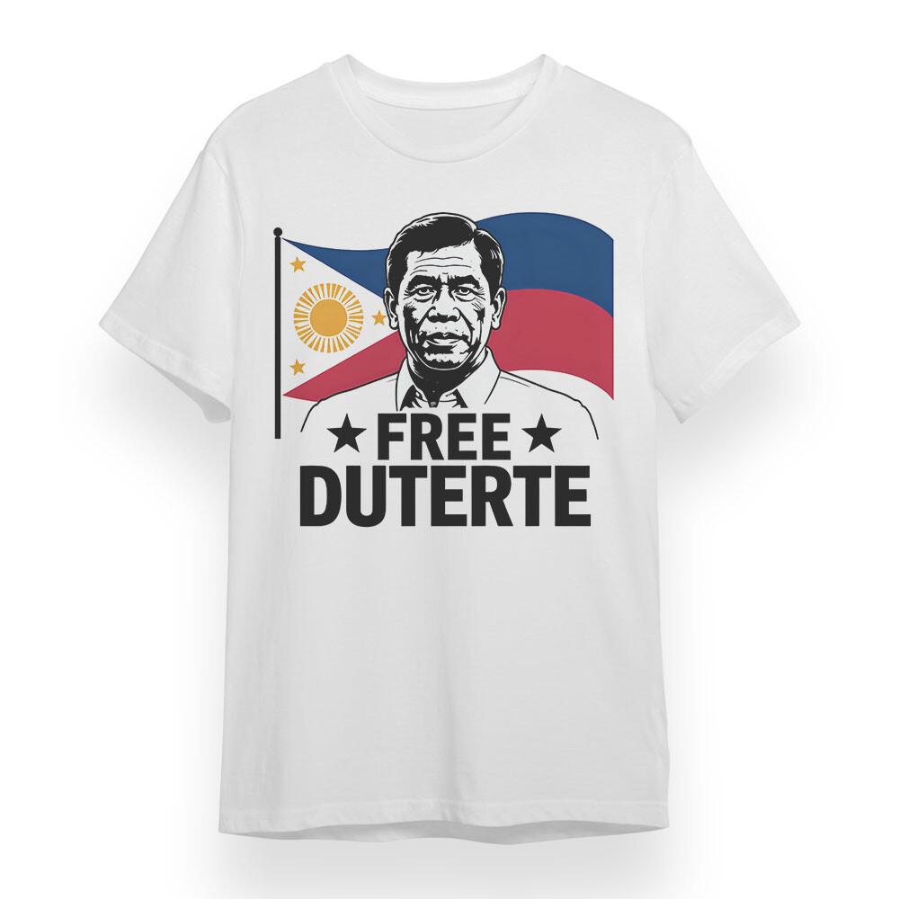 Men's T-shirt With Free Duterte Design Unisex White 100% Cotton Oversize Tee