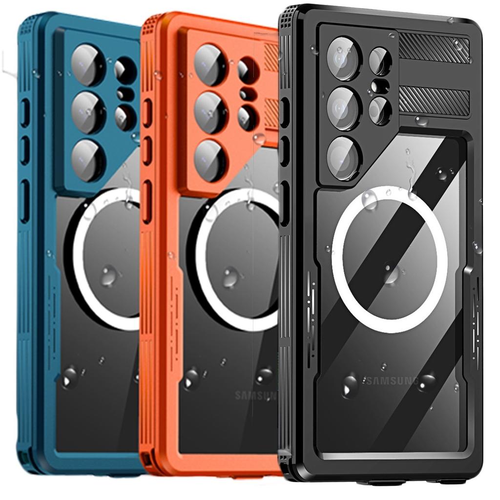 Для Samsung S26 S25 S24 Ultra S26 Plus Водонепроницаемый магнитный чехол для дайвинга IP68 Подводное плавание Серфинг Ударопрочная защитная крышка
