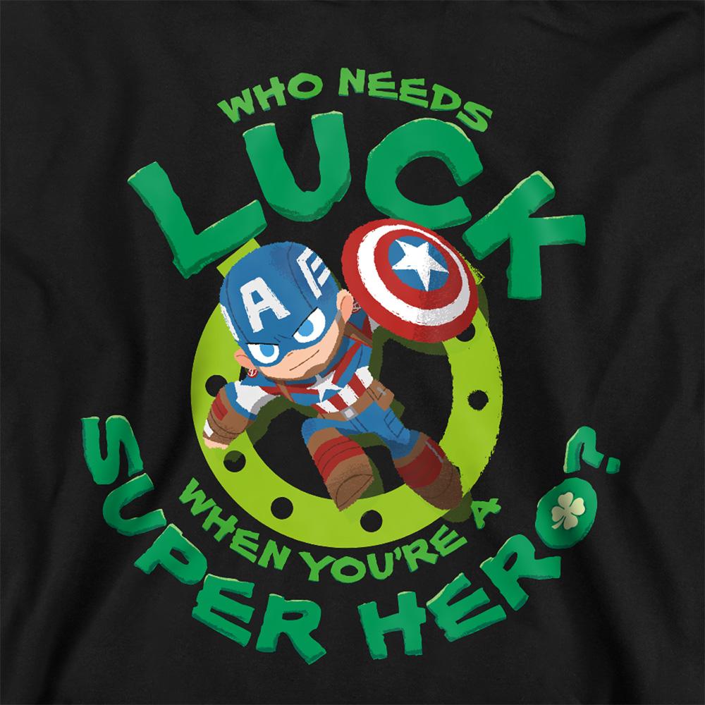 Captain America Childrens/Kids St Patrick's Day Lucky Superhero Heather Pull Over Hoodie