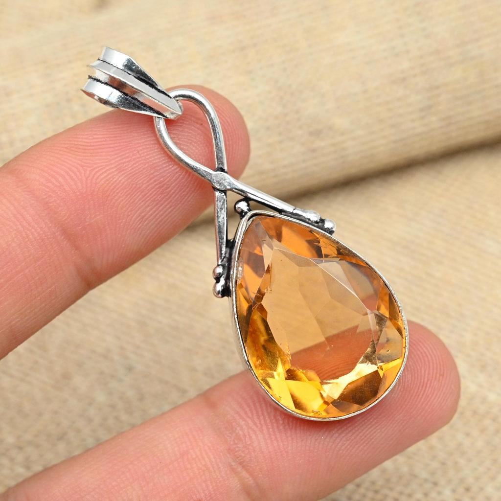 Шкентель дизайнера стерлингового серебра 925 ювелирных изделий драгоценной камня топаза меда Хандмаде для подарков