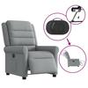 Electric Recliner Chair Light Grey Fabric