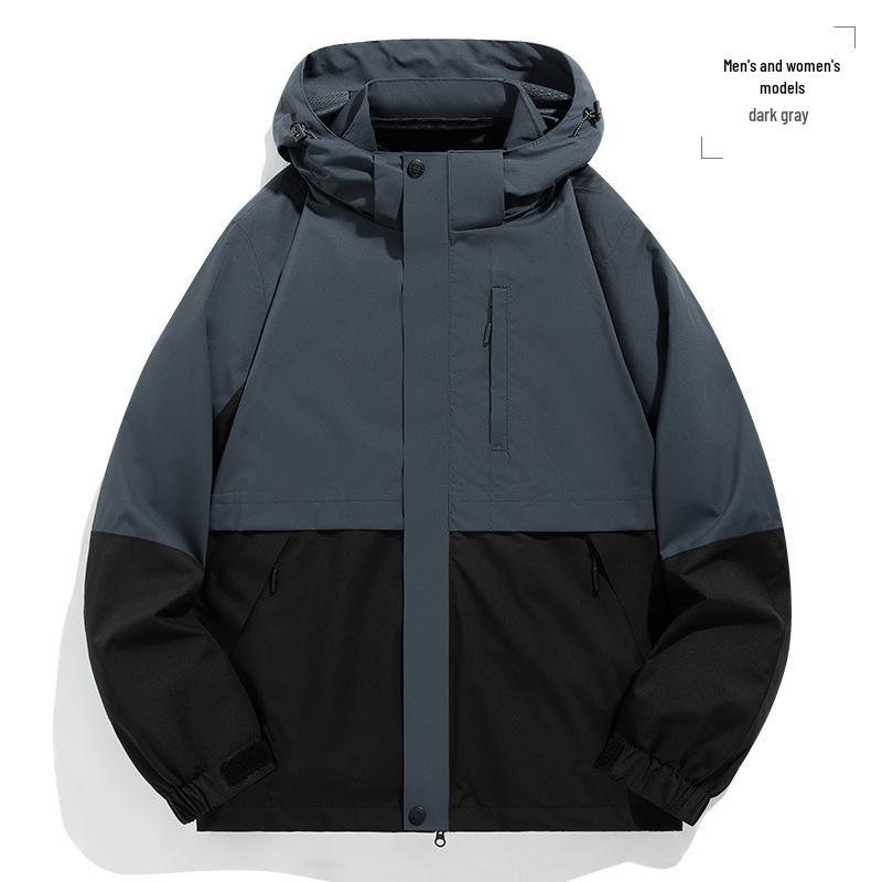 Three-in-One Waterproof Jacket: Heat-Sealed, Detachable, Unisex, Short-Sleeved, for Mountaineering and Sports, Two-Piece Set.