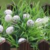 10 Pcs Fake Quail Eggs Great Detail Small Oval Shape Contrast Color Garden Decoration Micro Landscape Mini Simulated Bird