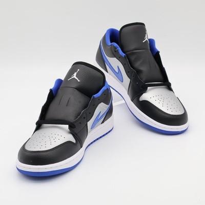 553558-007 Nike Air Jordan 1 Low Черный Игровой Синий Металлический Платиновый (Мужской)