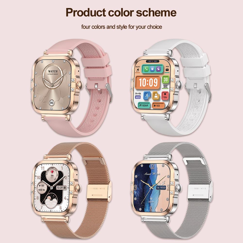 SACOSDING 2025 женские умные часы Bluetooth Call 1,75-дюймовый сенсорный экран умные часы для женщин мониторинг здоровья IP68 водонепроницаемый фитнес