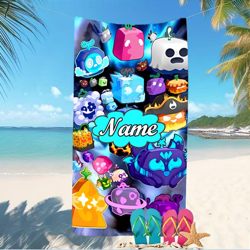 Customizable personalized beach towels Game Blox Fruits themed designs.Suitable for the beach, yoga, sports;ideal as beach accessories