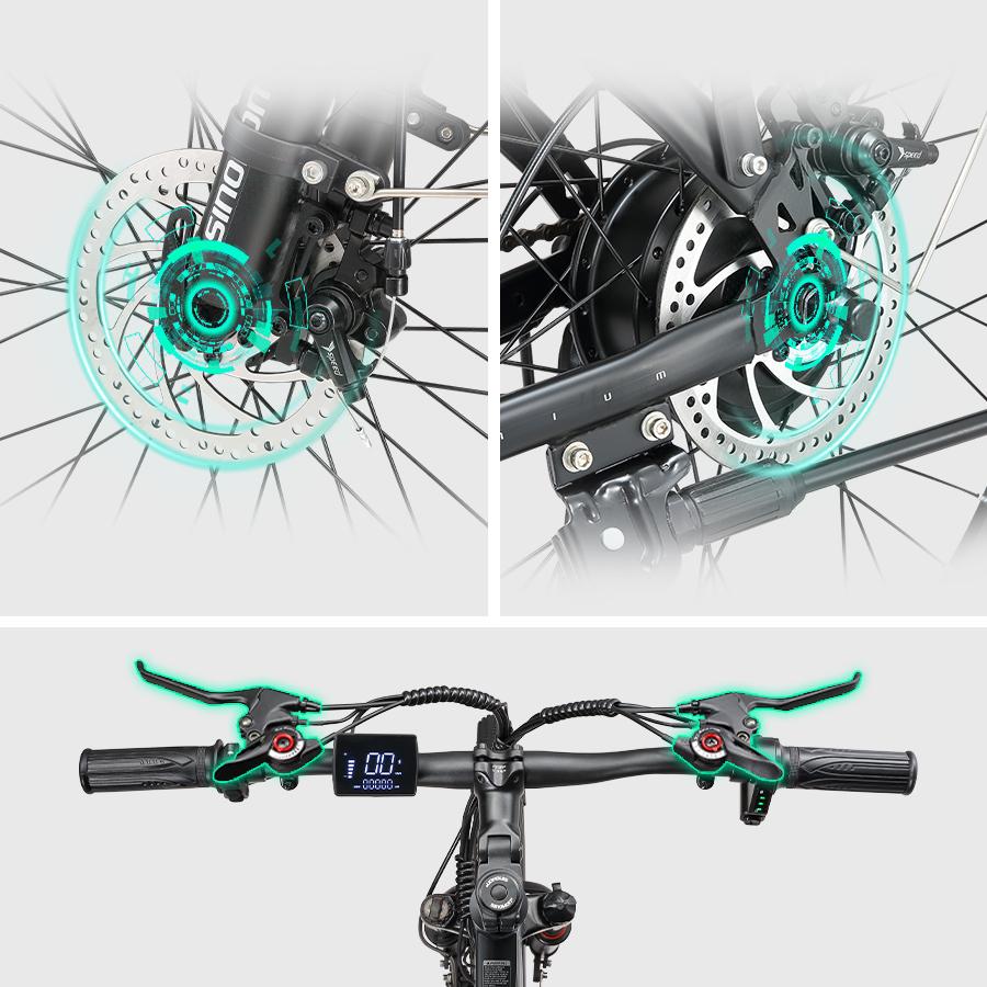 26'' 500W Electric Mountain Bike, 48V 12.5Ah Removable Battery 21 Speed Adult Electric Bicycle, Lock Suspension All Terrain E-Bike with Rear Rack