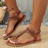Fashion Women Roman Sandals Fashion Summer New Flat Sandals Woman Lightweight Comfort Non Slip Beach Shoes Big Size Sandalias De Mujer