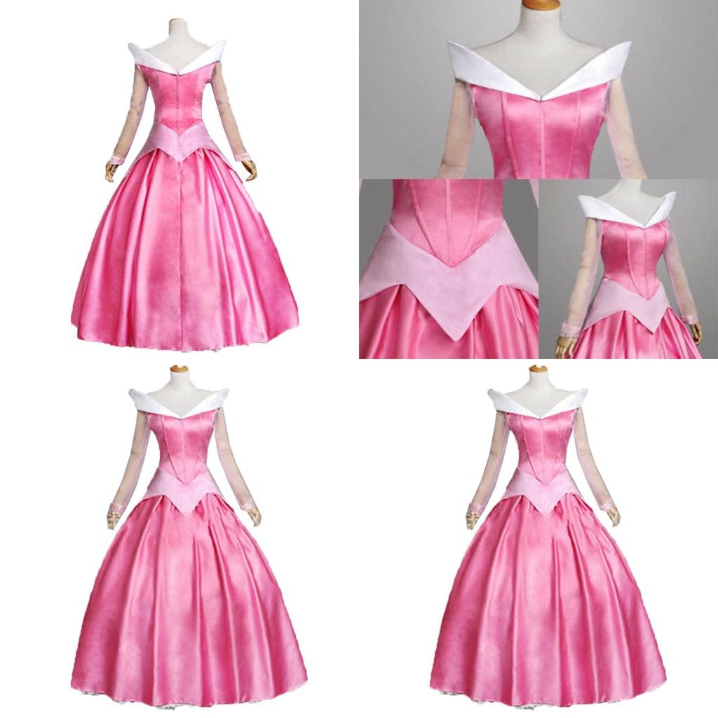 Очаровательное розовое платье Авроры из «Спящей красавицы» для женщин с рукавами-буфами