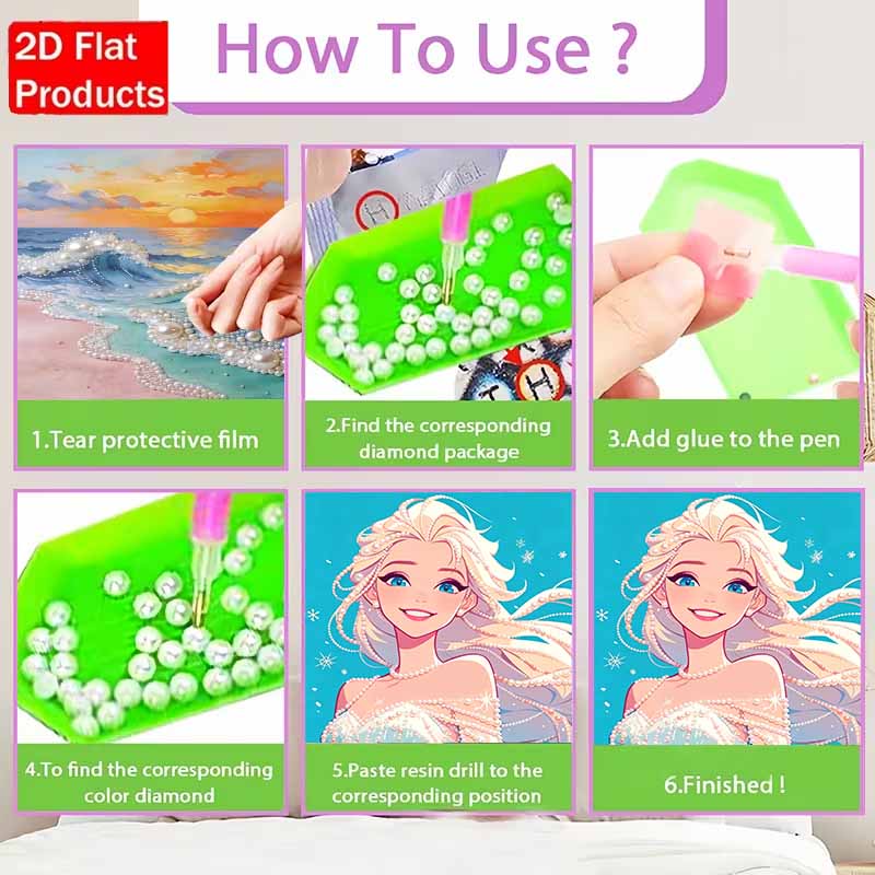 Disney Pearl Painting Princess Elsa DIY Pearl Art Painting Pearl Gem Painting Pictures Crafts Special Shape Home Wall Decoration