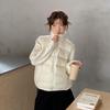 Design sense niche knitted sleeves stand-up neck cotton-padded jacket women's winter clothing is thin and not bloated, young people's foreign style t