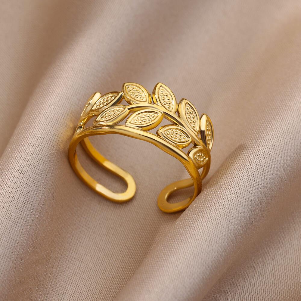 Opening Rings for Women Stainless Steel Gold Color Geometric Ring Fashion Simple Party Christmas Jewelry Gift