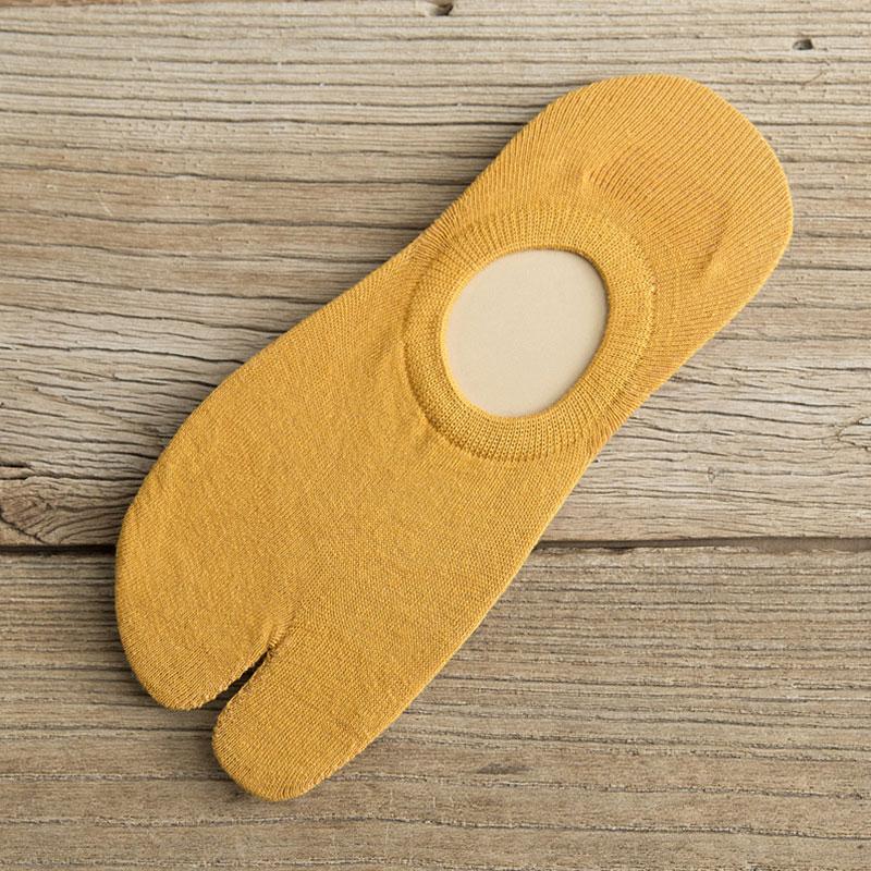 1 пара нескользящих однотонных носков-таби, вьетнамки, кимоно, с раздельным носком, с двумя пальцами, низкие сандалии, носки