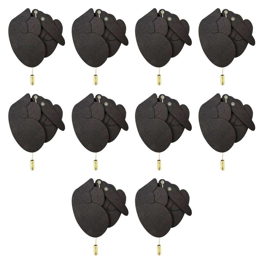 Набор из 10 интерактивных брошей в виде среднего пальца, стильная брошь в виде жеста, деревянная текстура, подарок другу