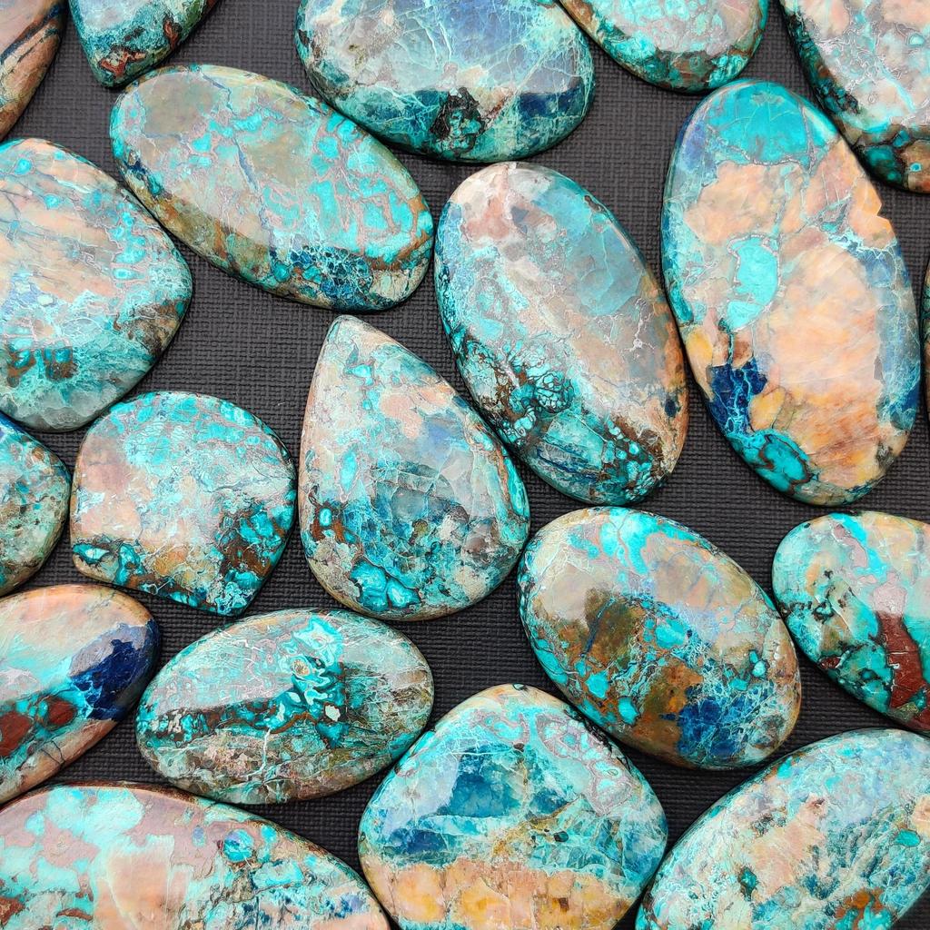 Целебный драгоценный камень, натуральный польский азурит-малахит, кабошон, партия драгоценных камней, смешанная форма и партия кабошонов всех размеров.