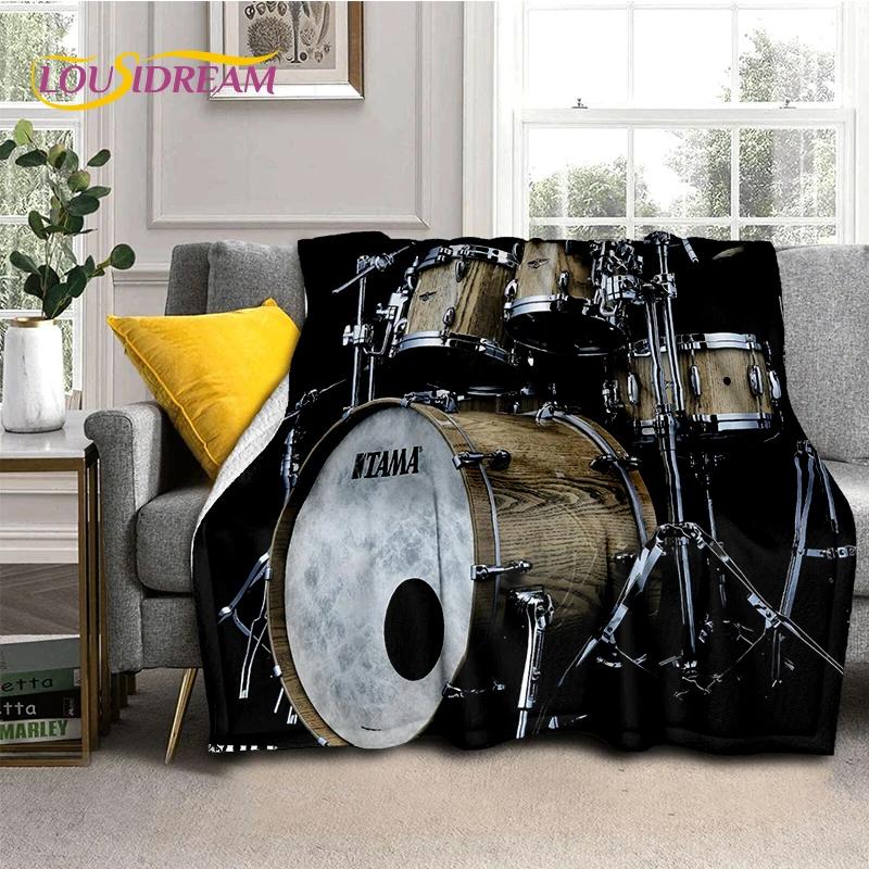 3D Music Instruments TAMA Drum Kit Drum Set Blanket,Soft Throw Blanket for Home Bedroom Bed Sofa Picnic Travel Office Cover Gift