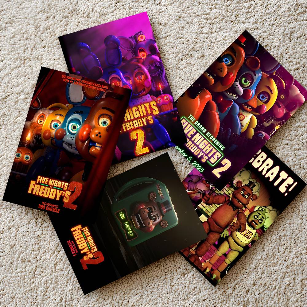 Аниме Fnaf Five-nights-At-Freddys 2 Постер Самоклеящаяся Водонепроницаемая Наклейка Для Декора Барной Комнаты Высококачественная Печать Подарок
