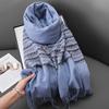 Xiaoxiangfeng Cashmere Fringed Scarf Women'S Japanese Small Fresh And Versatile Temperament Plaid Warm Shawl