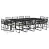 VidaXL 13 Pcs Garden Dining Set Cushions Black Wicker, Outdoor Dining Set, Dining Furniture 3295015