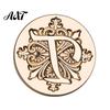 Wax Seal Stamp Head Iris A-Z Initial Alphabet Head, Brass Engraved Stationery Sealing for Wedding Invitations Envelopes Journal Gift Packaging