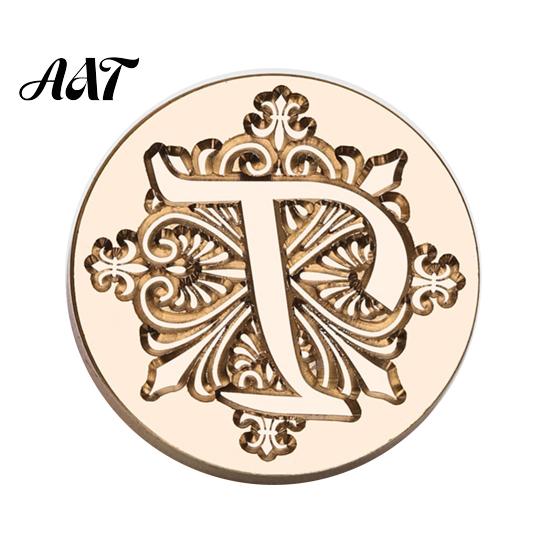 Wax Seal Stamp Head Iris A-Z Initial Alphabet Head, Brass Engraved Stationery Sealing for Wedding Invitations Envelopes Journal Gift Packaging