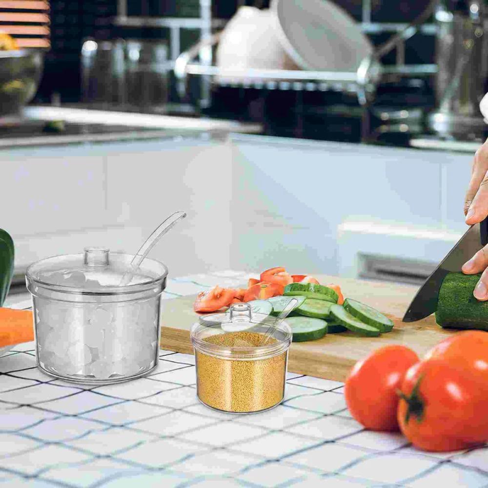 Anti-fall Acrylic Sugar Bowl Transparent Condiment Container Durable Seasoning Jar  Dining Table
