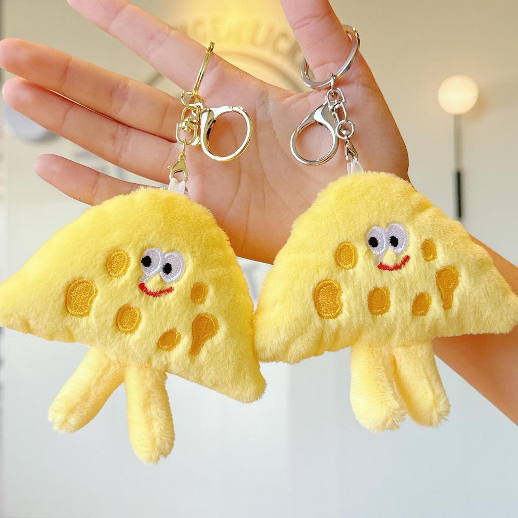 Japanese Style Cute Cheese Plush Keychain - Xiaohongshu Hot Item, Perfect Student Bag Charm