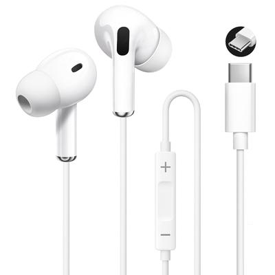 USB с Удобными и Совместимыми с iPhone и Другими Устройствами с Портом Type-C Наушниками, Проводные, Внутриканальные, Высококачественный Звук, Микрофон,