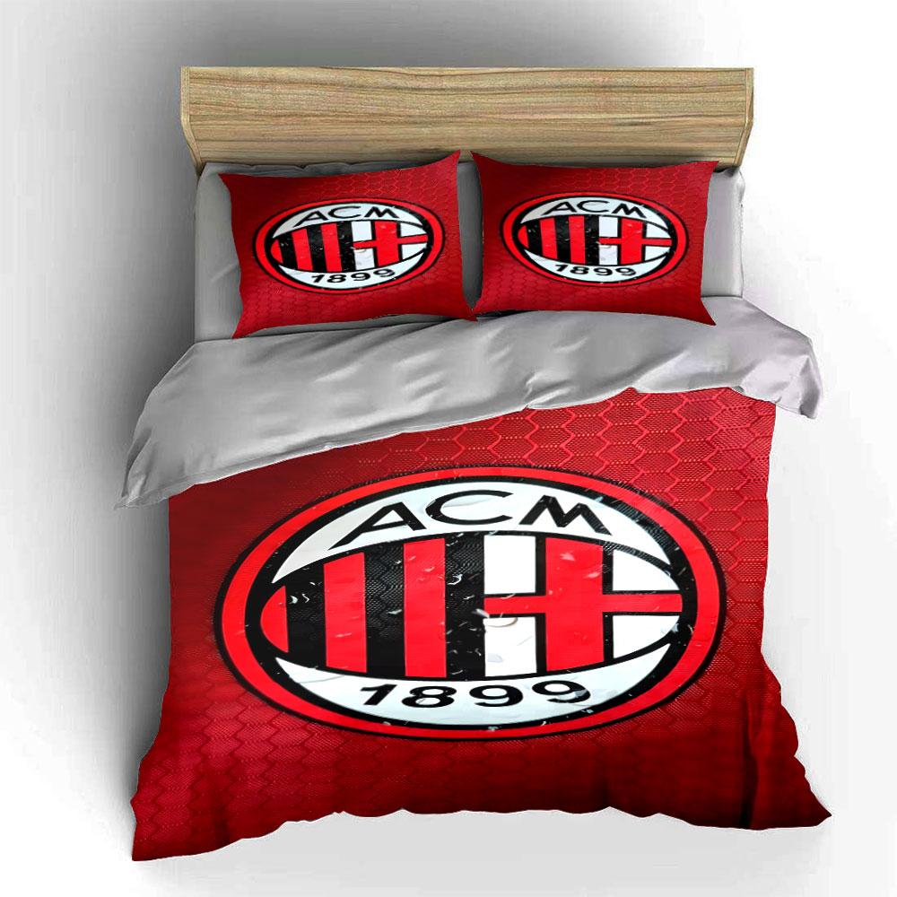 AC Milan logo pattern. Bedding sets Duvet cover sets Duvet covers Pillowcases(1*Duvet Cover 2*Pillowcases without duvet insert)