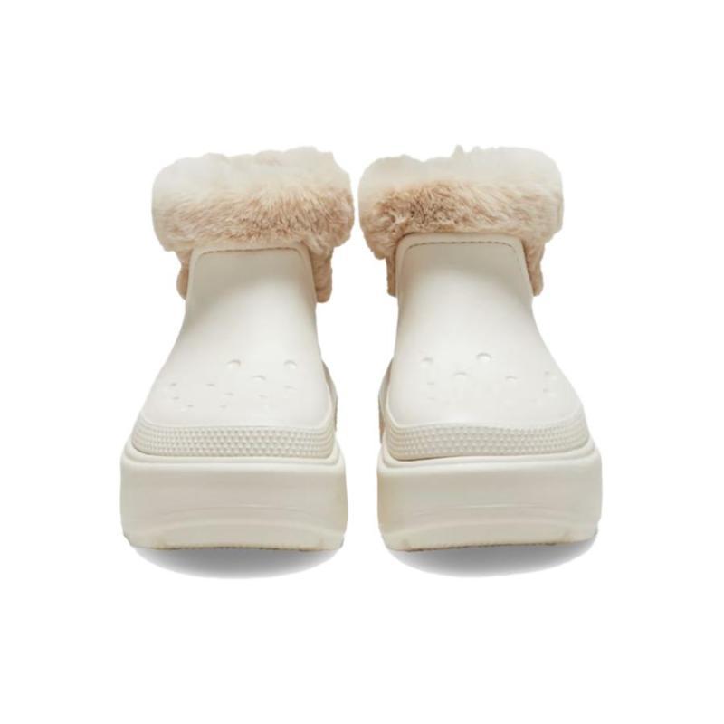 Crocs Ботинки Stomp на подкладке Удобные и прочные ботильоны Женские Белые